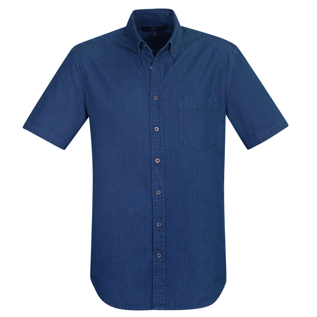 House of Uniforms The Indie Shirt | Mens | Short Sleeve Biz Collection Dark Blue