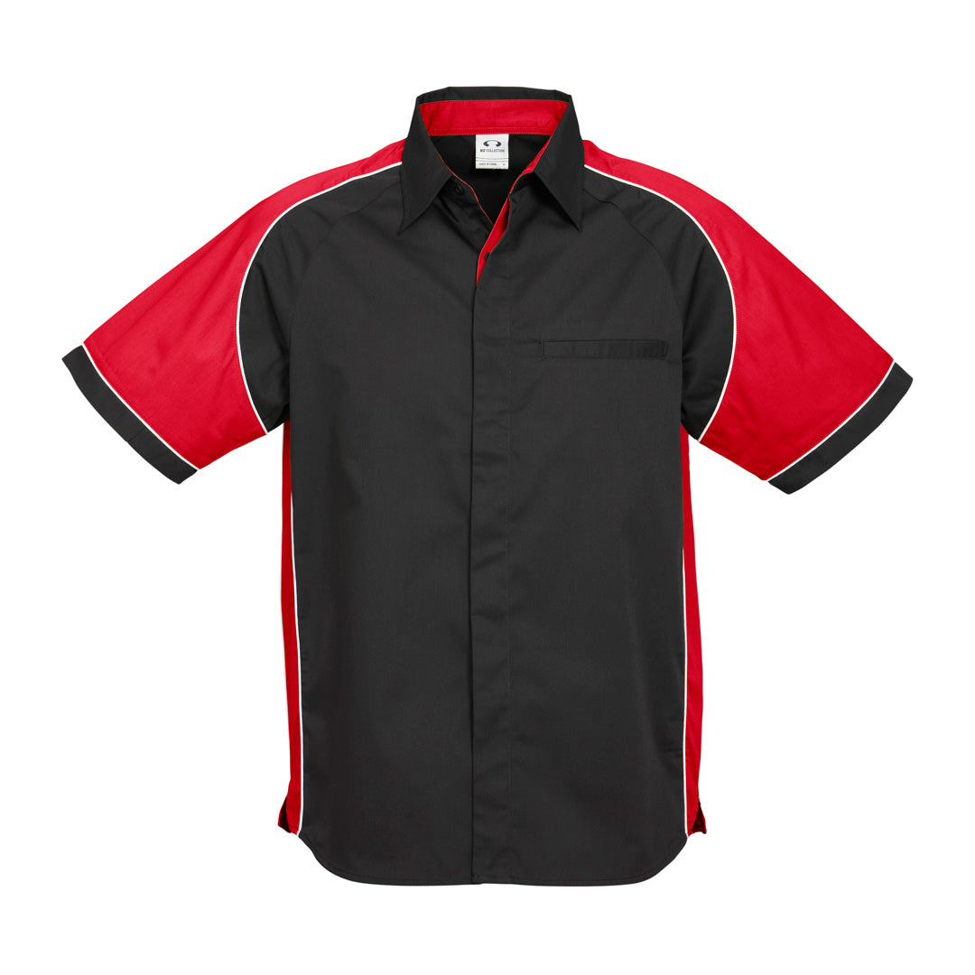 House of Uniforms The Nitro Shirt | Mens | Short Sleeve Biz Collection Black/Red