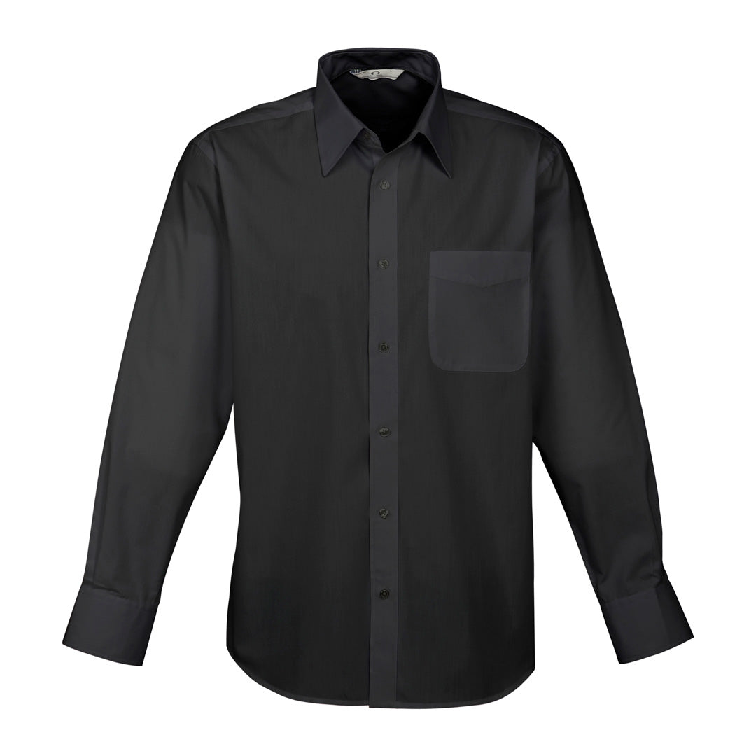 House of Uniforms The Base Shirt | Mens | Long Sleeve Biz Collection Black