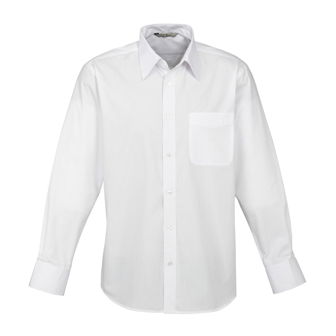 House of Uniforms The Base Shirt | Mens | Long Sleeve Biz Collection White