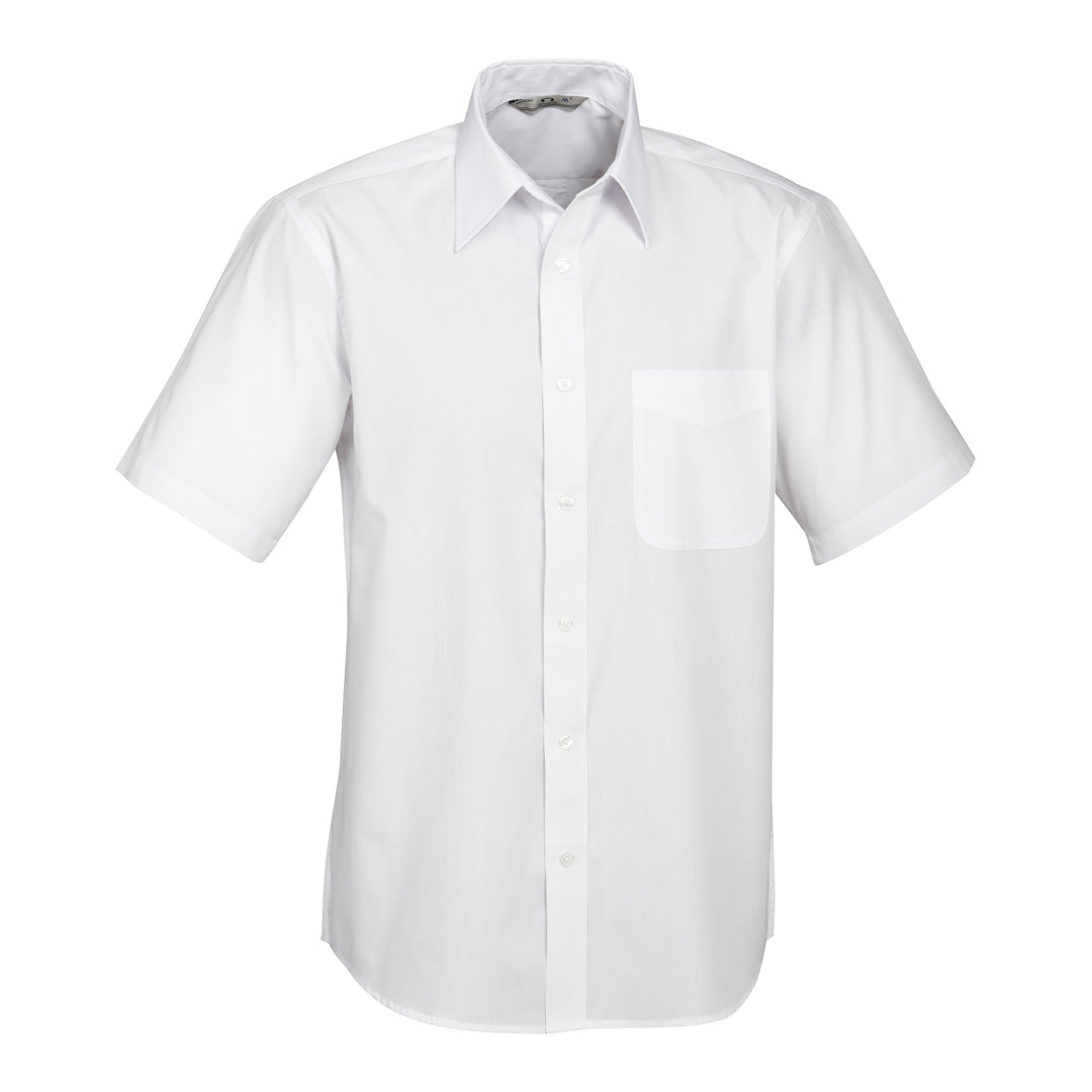 House of Uniforms The Base Shirt | Mens | Short Sleeve Biz Collection White