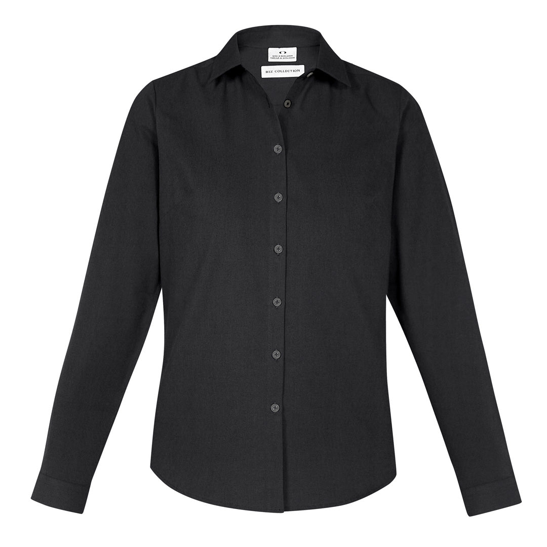 House of Uniforms The Memphis Shirt | Ladies | Long Sleeve Biz Collection Black