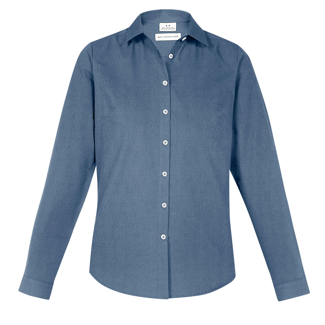 House of Uniforms The Memphis Shirt | Ladies | Long Sleeve Biz Collection Grey Smoke