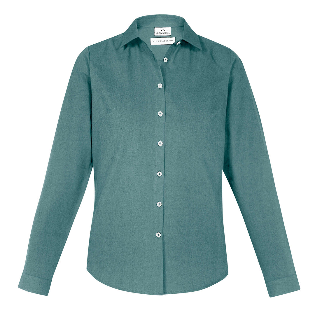 House of Uniforms The Memphis Shirt | Ladies | Long Sleeve Biz Collection Jasper Green