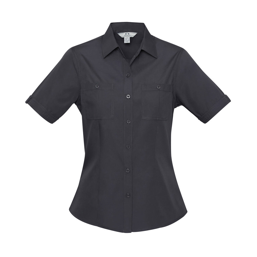 House of Uniforms The Bondi Shirt | Ladies | Short Sleeve Biz Collection Charcoal