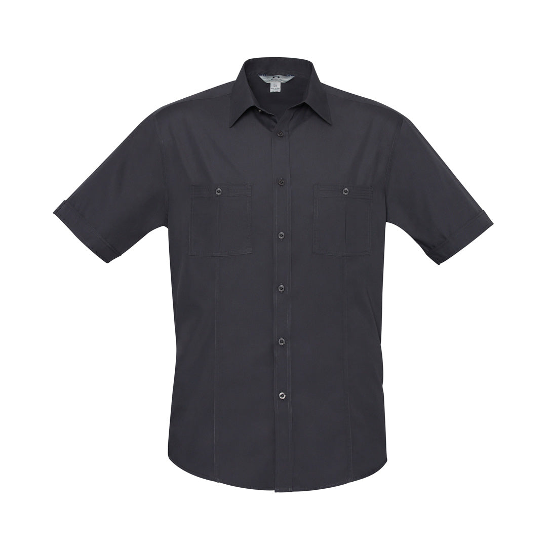 House of Uniforms The Bondi Shirt | Mens | Short Sleeve Biz Collection Charcoal