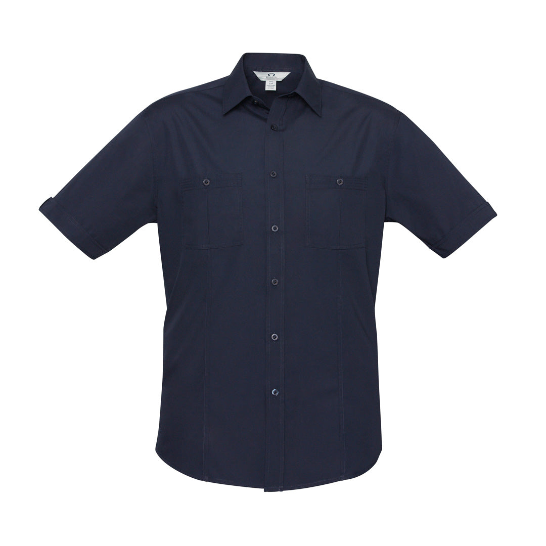 House of Uniforms The Bondi Shirt | Mens | Short Sleeve Biz Collection Navy