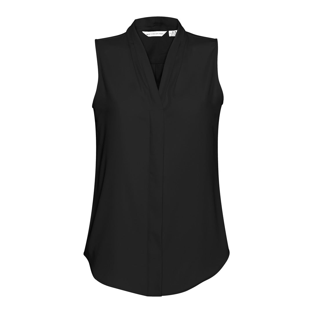 House of Uniforms The Madison Shirt | Ladies | Sleeveless Biz Collection Black