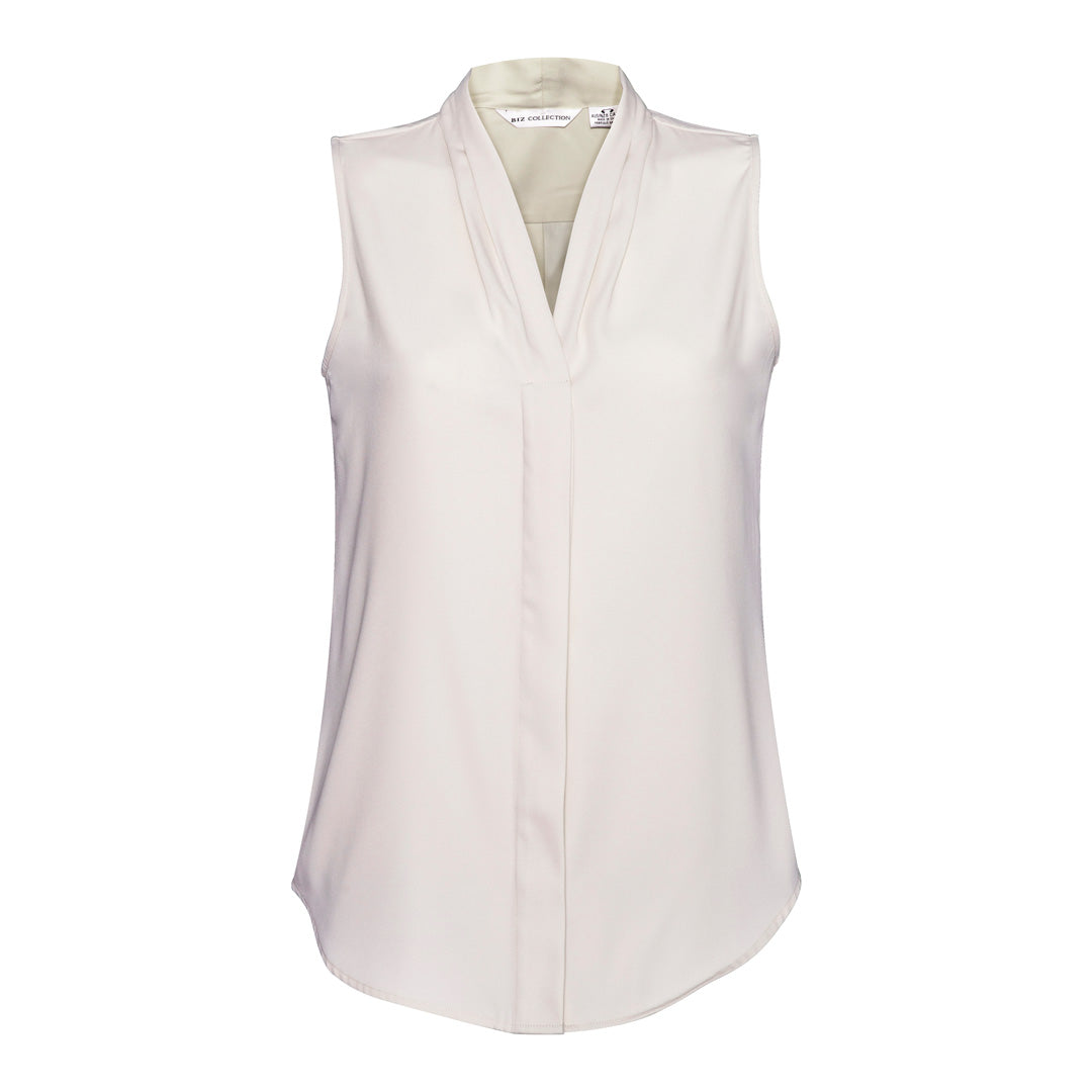 House of Uniforms The Madison Shirt | Ladies | Sleeveless Biz Collection Ivory