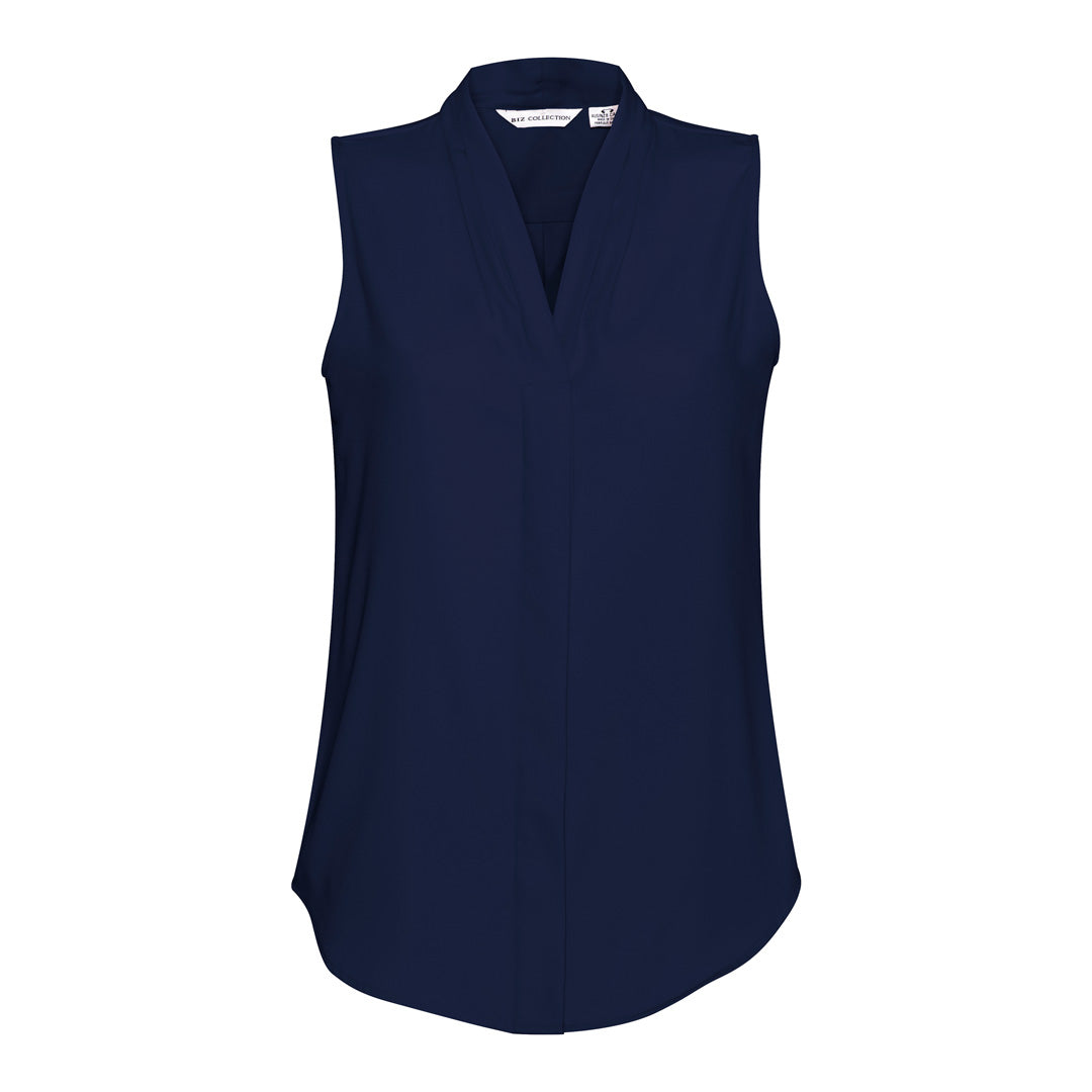 House of Uniforms The Madison Shirt | Ladies | Sleeveless Biz Collection Midnight Blue
