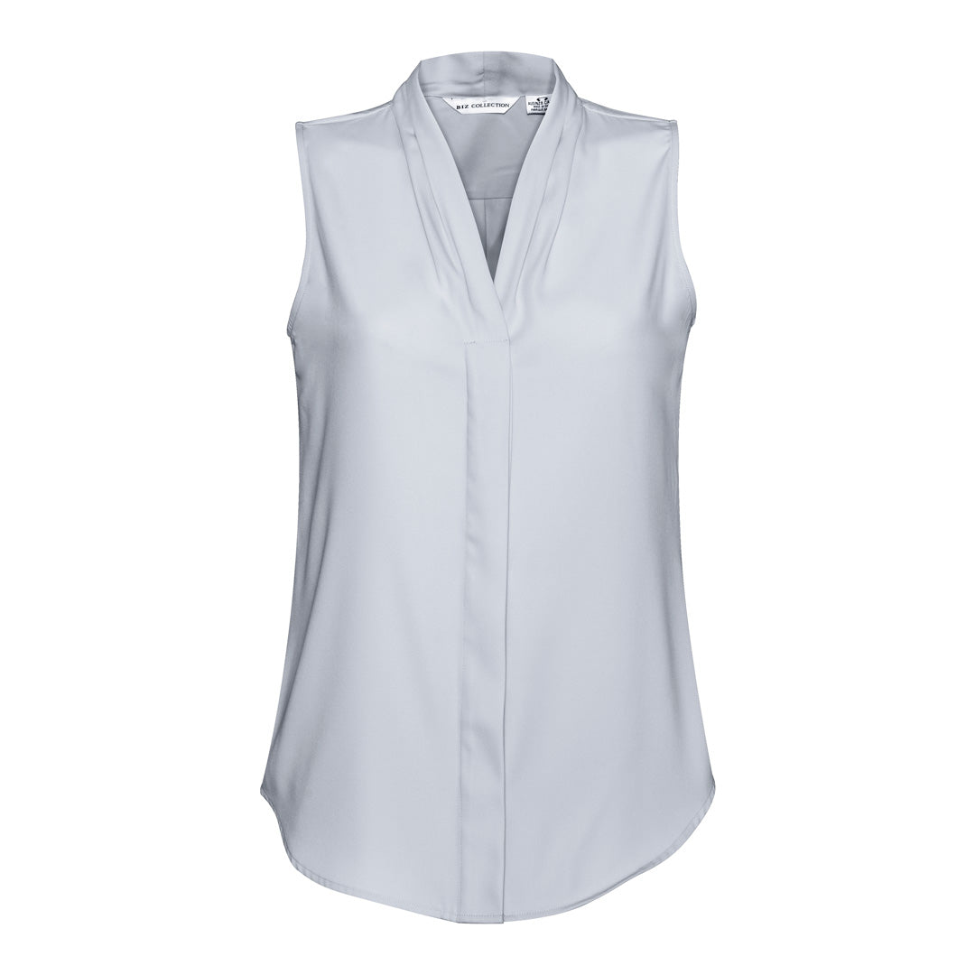 House of Uniforms The Madison Shirt | Ladies | Sleeveless Biz Collection Silver Mist