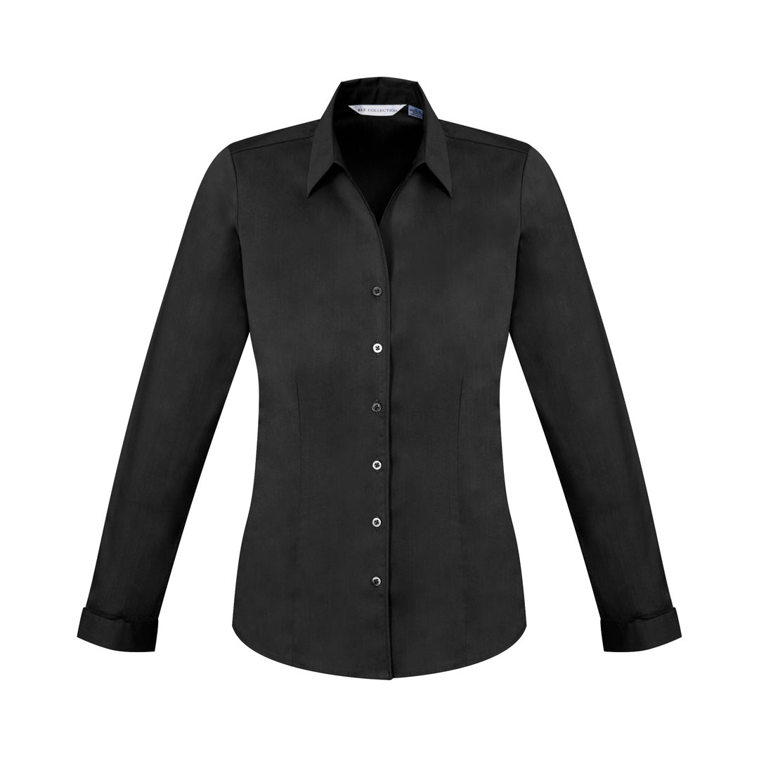 House of Uniforms The Monaco Shirt | Ladies | Long Sleeve Biz Collection Black