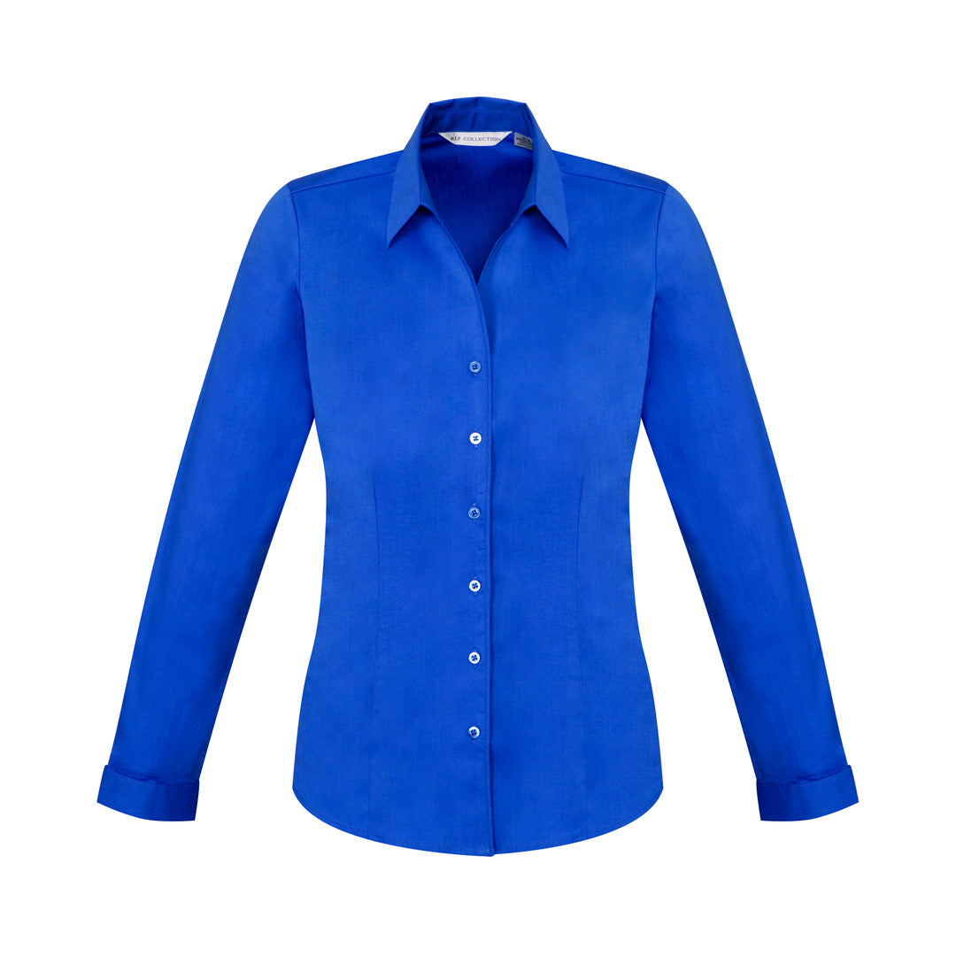 House of Uniforms The Monaco Shirt | Ladies | Long Sleeve Biz Collection Electric Blue