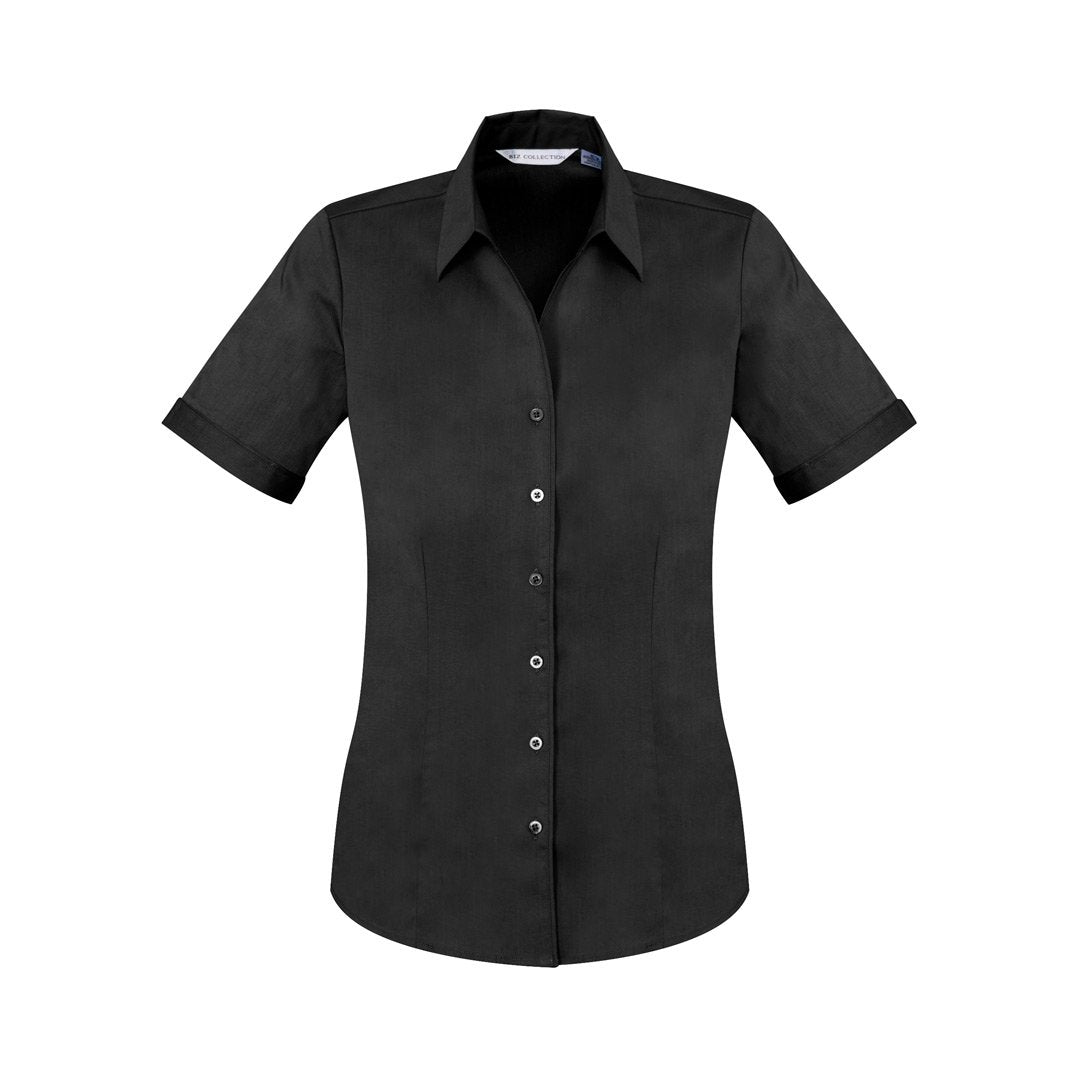 House of Uniforms The Monaco Shirt | Ladies | Short Sleeve Biz Collection Black