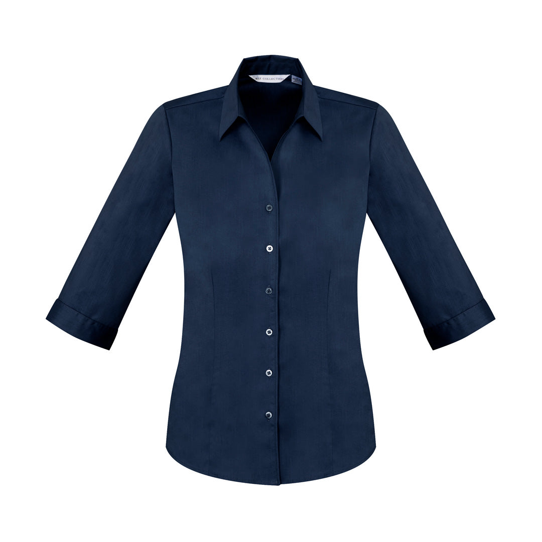 House of Uniforms The Monaco Shirt | Ladies | 3/4 Sleeve Biz Collection Ink