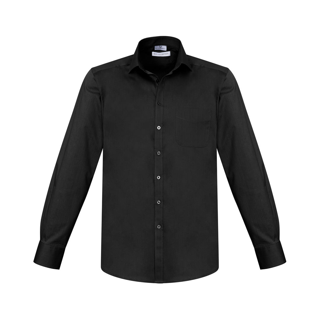 House of Uniforms The Monaco Shirt | Mens | Long Sleeve Biz Collection Black