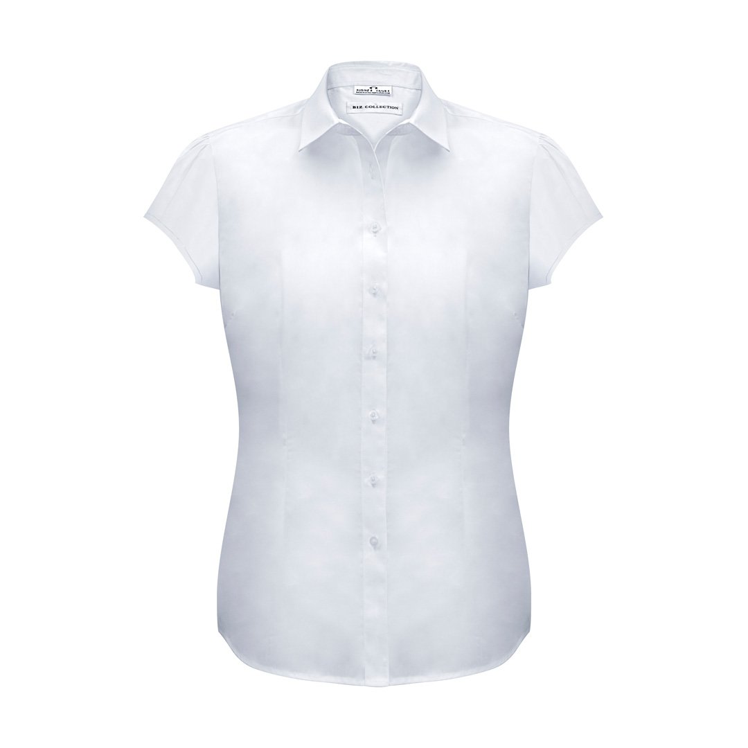 House of Uniforms The Euro Shirt | Ladies | Short Sleeve Biz Collection White