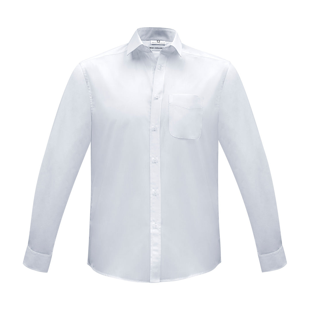 House of Uniforms The Euro Shirt | Mens | Long Sleeve Biz Collection White