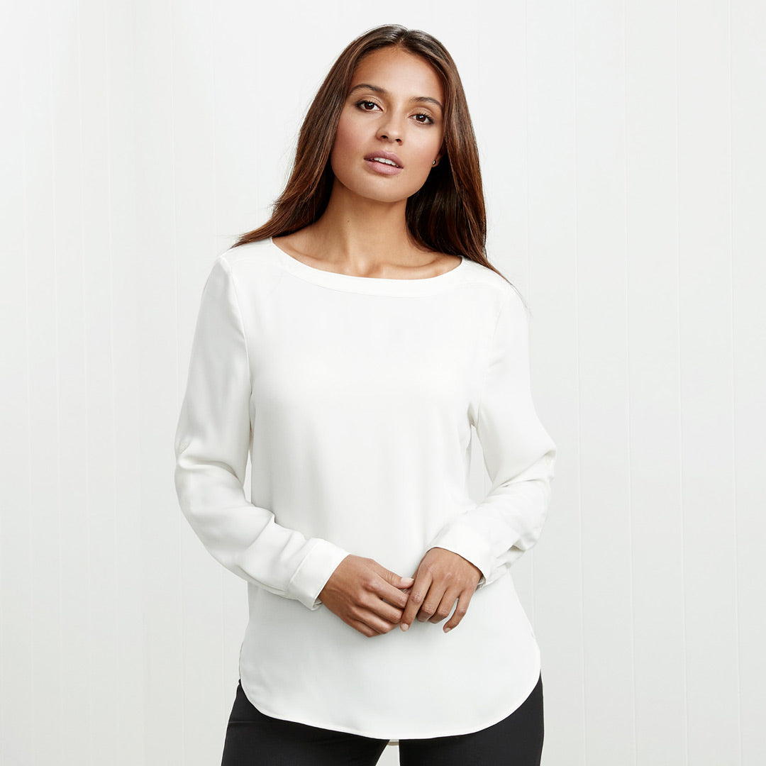House of Uniforms The Madison Boatneck | Ladies | Long Sleeve Biz Collection 