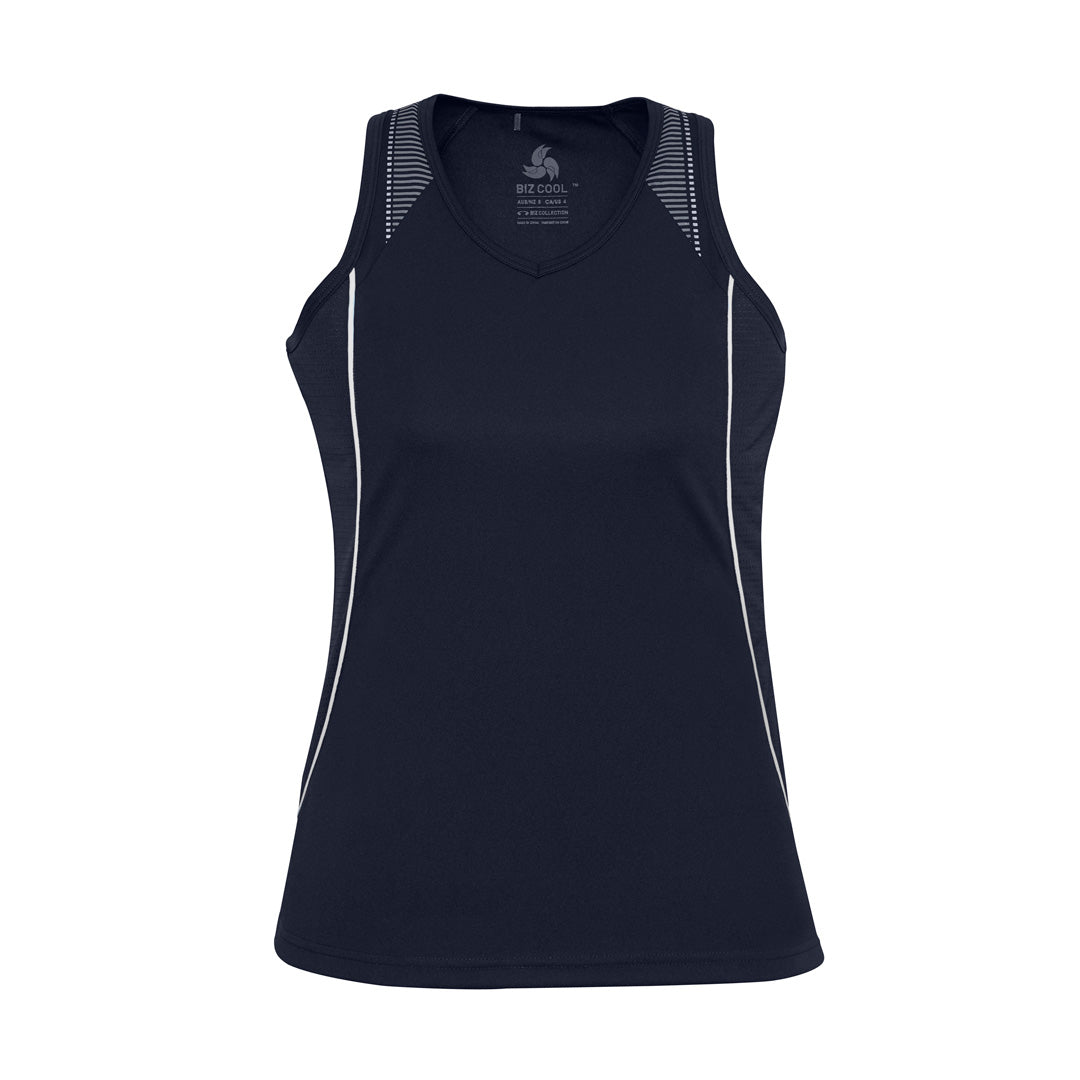 House of Uniforms The Razor Singlet | Ladies Biz Collection Navy/White