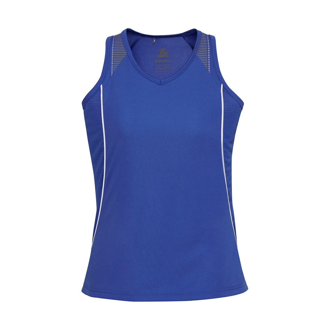 House of Uniforms The Razor Singlet | Ladies Biz Collection Royal/White