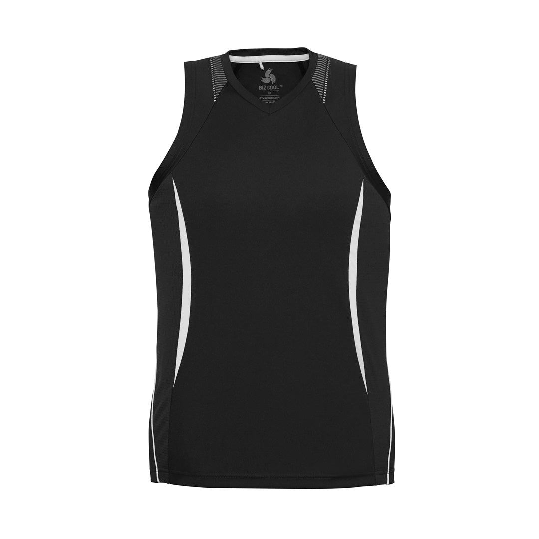 House of Uniforms The Razor Singlet | Mens Biz Collection Black/White