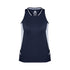 House of Uniforms The Renegade Singlet | Ladies Biz Collection Navy/White/Silver