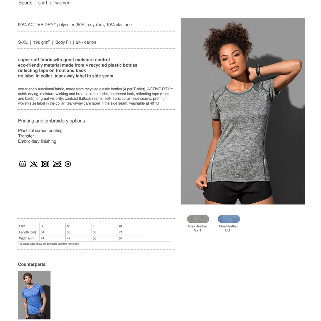 House of Uniforms The Reflect Recycled Sports Tee | Ladies Stedman 