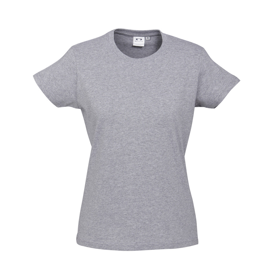 House of Uniforms The Ice Tee | Ladies | Short Sleeve | Light Colours Biz Collection Grey Marle
