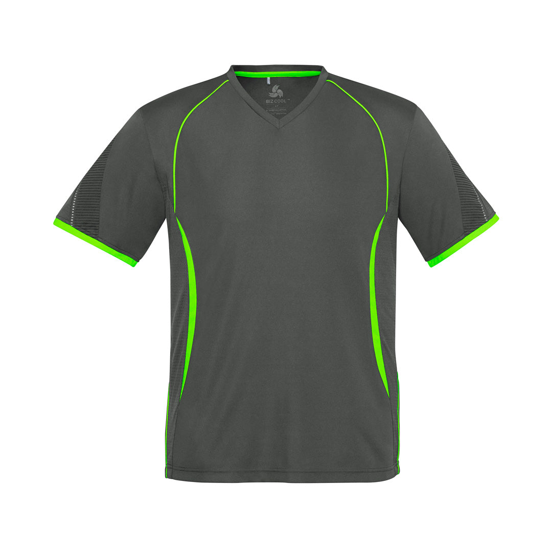 House of Uniforms The Razor Tee | Kids | Short Sleeve Biz Collection Grey/Lime