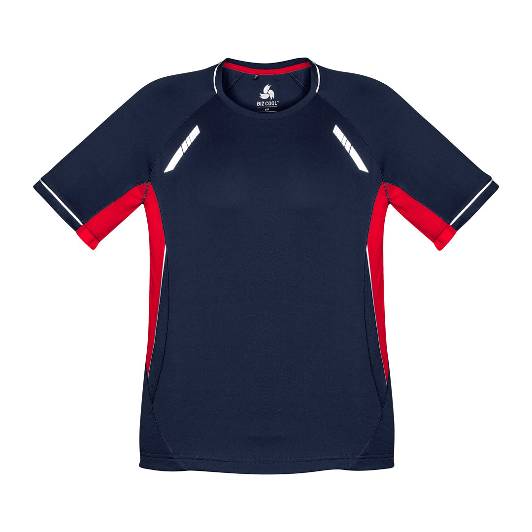 House of Uniforms The Renegade Tee | Mens | Short Sleeve Biz Collection Navy/Red/Silver