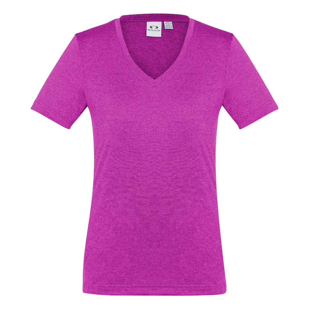 House of Uniforms The Aero Tee | Ladies | Short Sleeve | Plus Biz Collection Magenta Marle