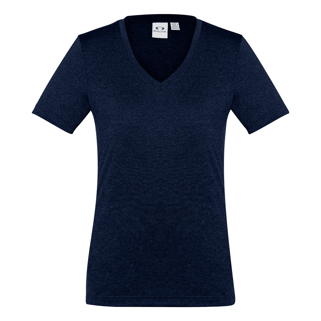 House of Uniforms The Aero Tee | Ladies | Short Sleeve Biz Collection Navy Marle