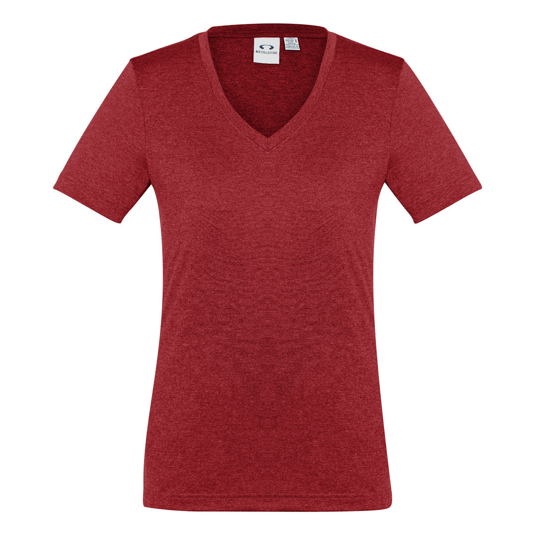 House of Uniforms The Aero Tee | Ladies | Short Sleeve Biz Collection Red Marle