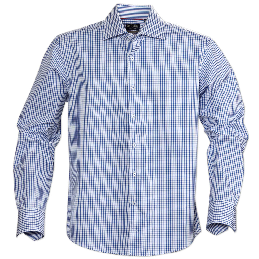 House of Uniforms The Tribeca Shirt | Mens | Long Sleeve James Harvest Blue