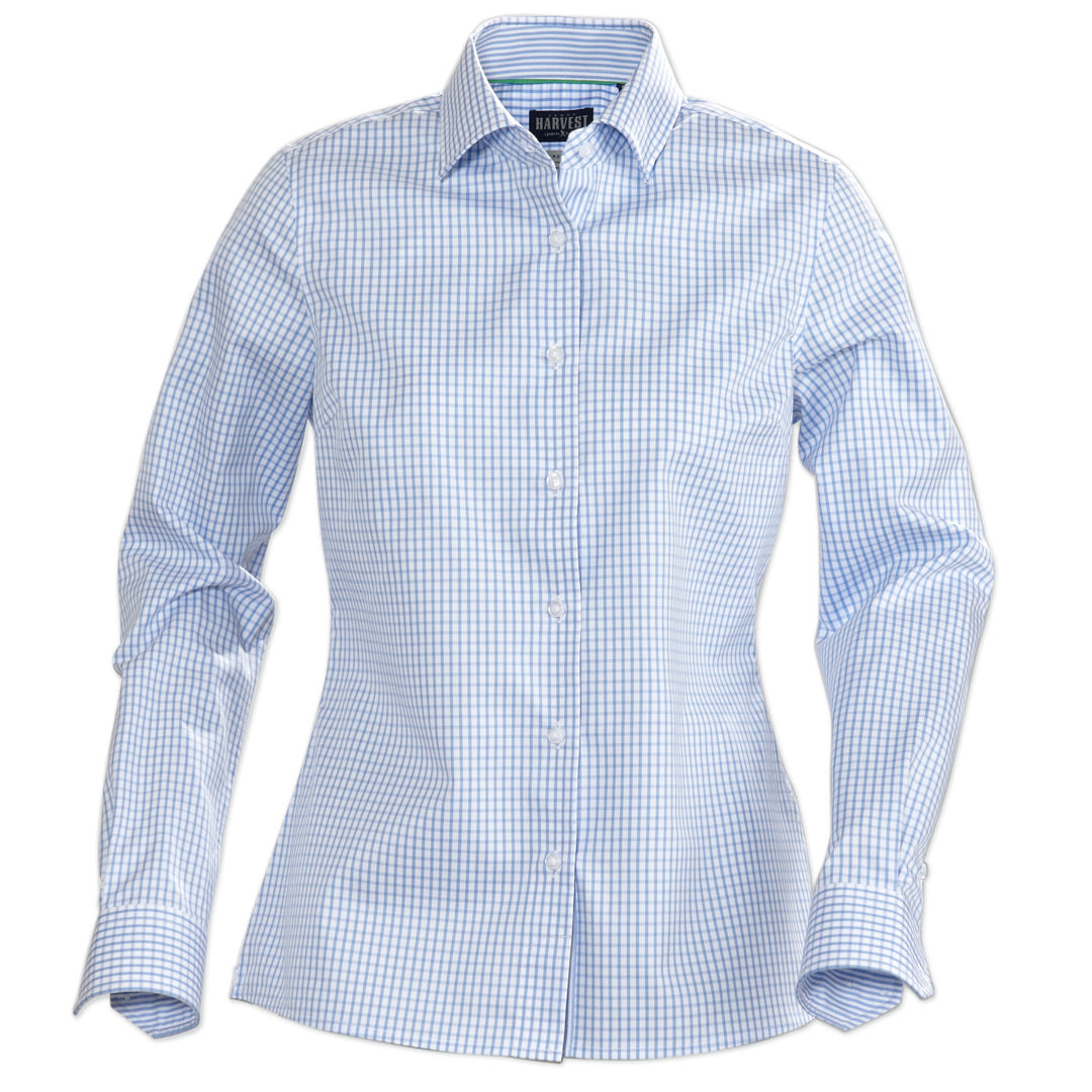 House of Uniforms The Tribeca Shirt | Ladies | Long Sleeve James Harvest Light Blue