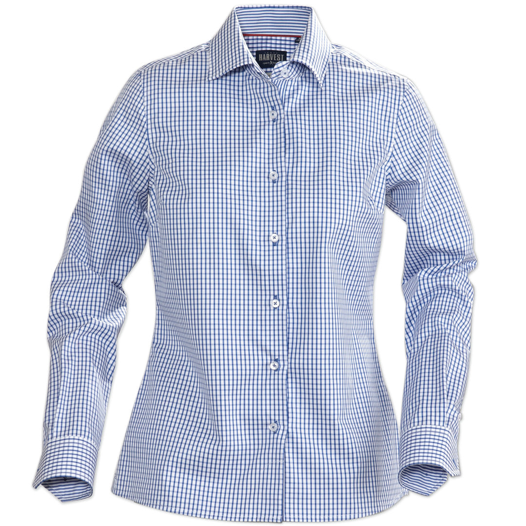 House of Uniforms The Tribeca Shirt | Ladies | Long Sleeve James Harvest Blue