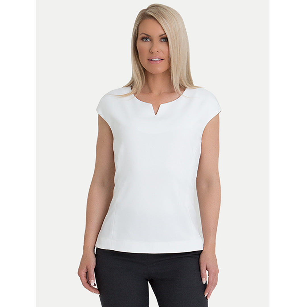 House of Uniforms The Victoria Shell Top | Cap Sleeve | Ladies Corporate Comfort White