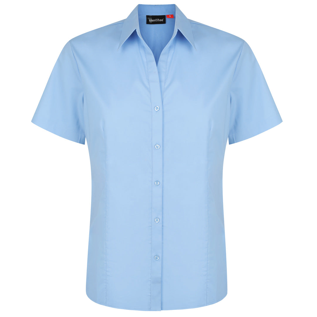 House of Uniforms The Rodeo Shirt | Ladies | Short Sleeve Identitee Mid Blue