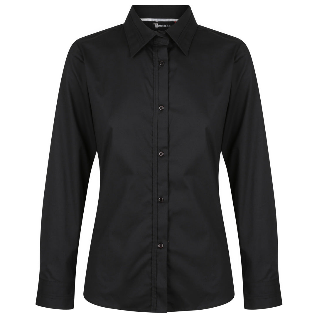 House of Uniforms The Vegas Shirt | Ladies | Long Sleeve Identitee Black