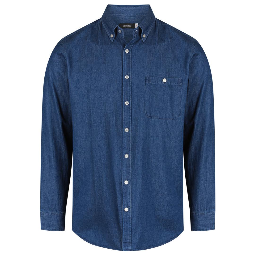 House of Uniforms The Dylan Shirt | Mens | Short & Long Sleeve Identitee Indigo Blue