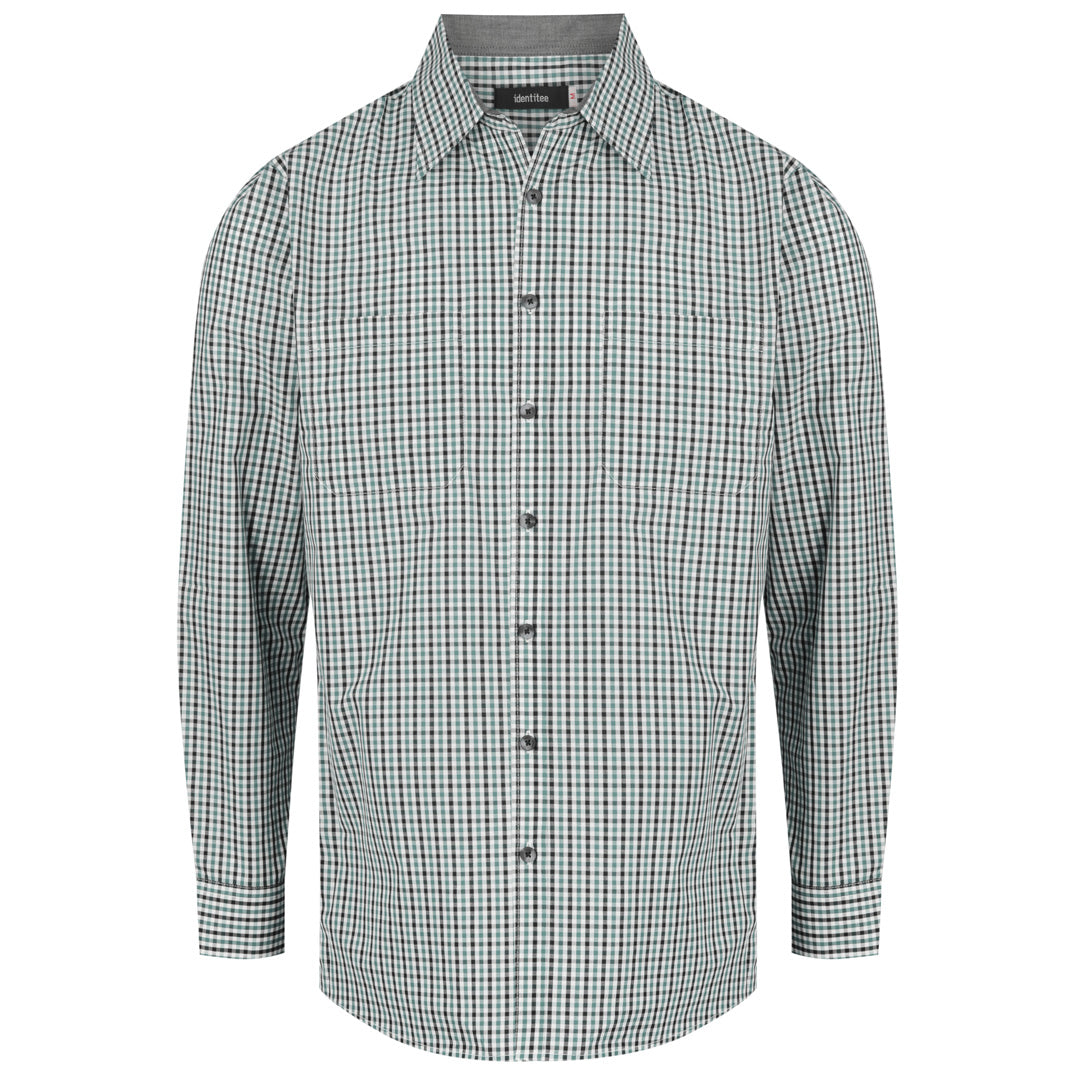 House of Uniforms The Hudson Shirt | Mens | Short & Long Sleeve Identitee Green/Black/White