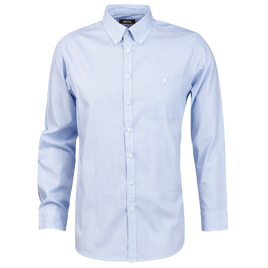 House of Uniforms The Brody Shirt | Mens | Long Sleeve Identitee Sky/White