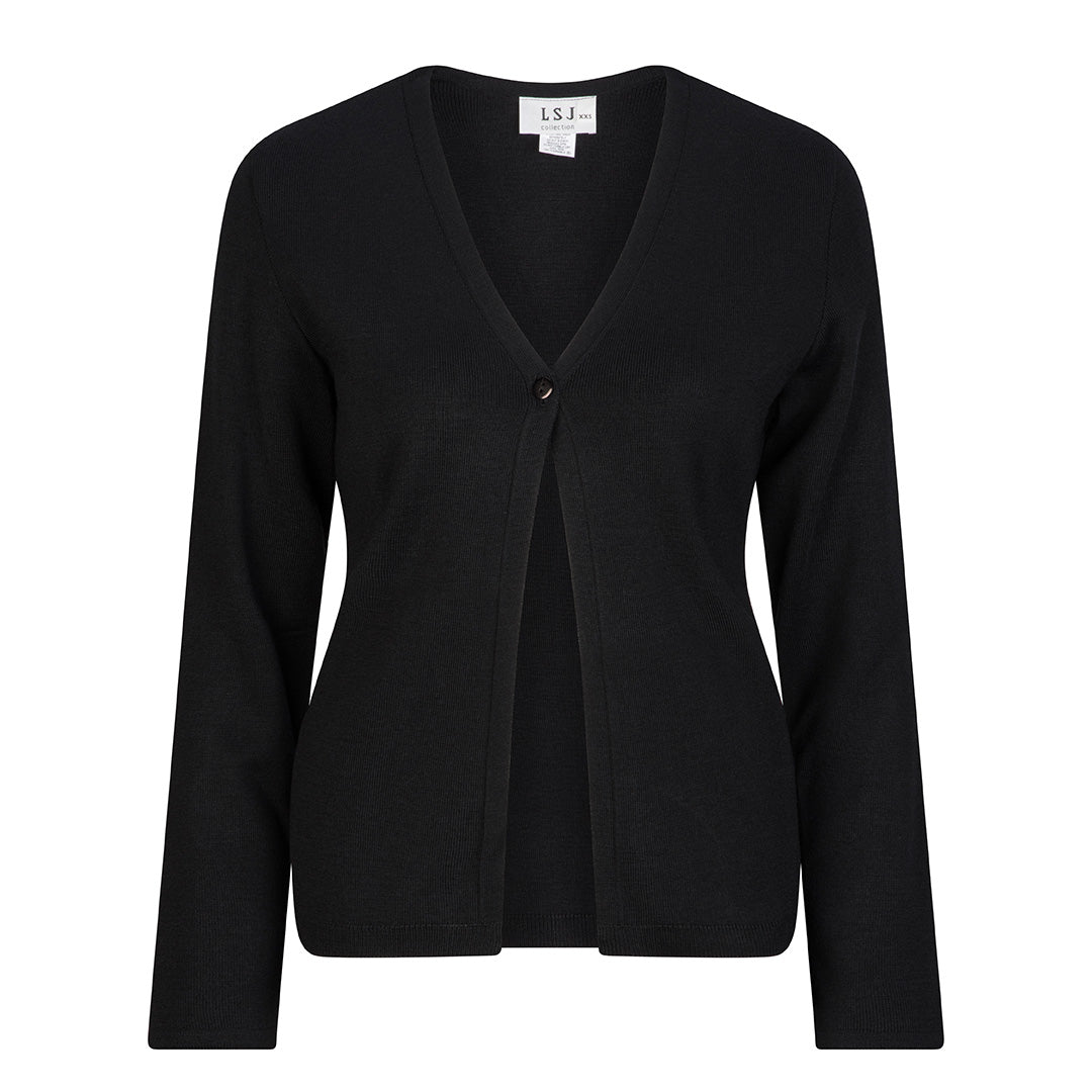 House of Uniforms The Single Button Cardigan | Ladies | Long Sleeve LSJ Collection Black