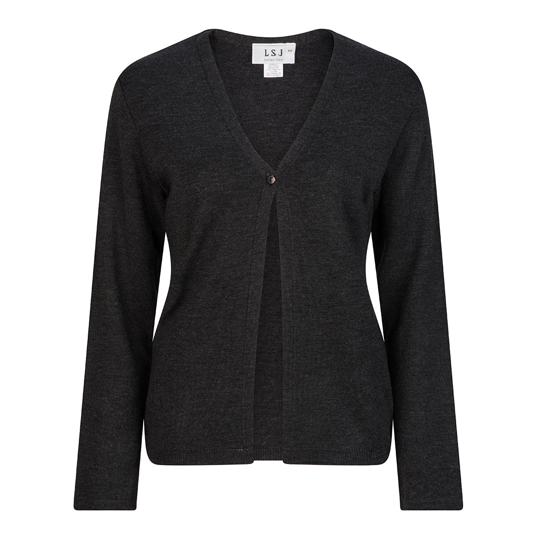 House of Uniforms The Single Button Cardigan | Ladies | Long Sleeve LSJ Collection Charcoal