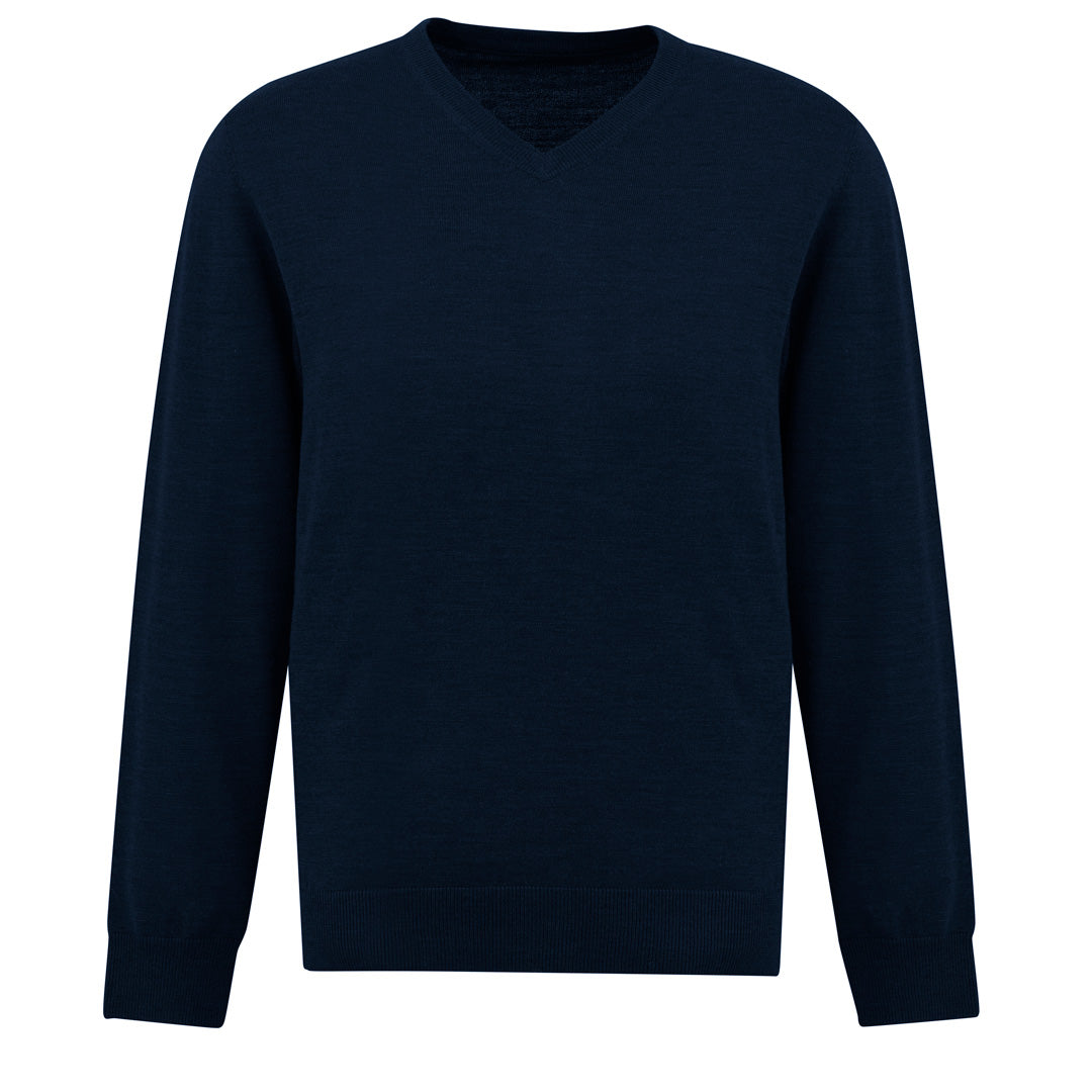 House of Uniforms The Roma Knit | Mens | V Neck Jumper Biz Collection Navy