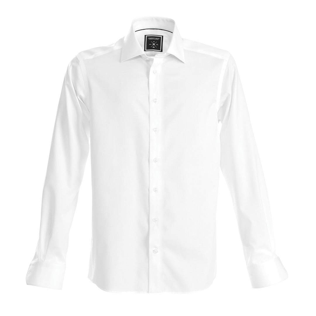 House of Uniforms The Black Bow Shirt | Mens | Long Sleeve James Harvest White