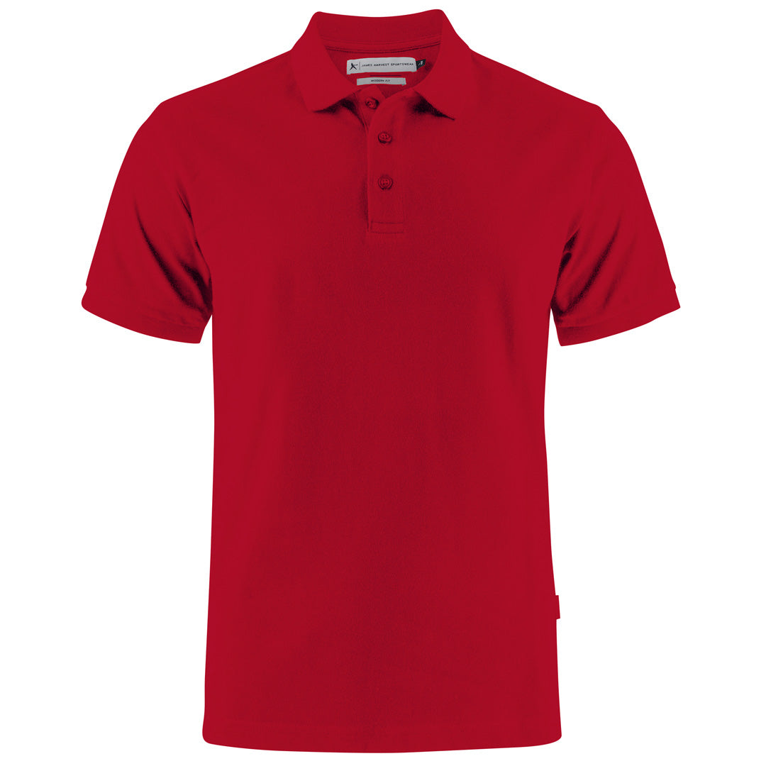 House of Uniforms The Neptune Polo | Mens | Regular Fit James Harvest Red