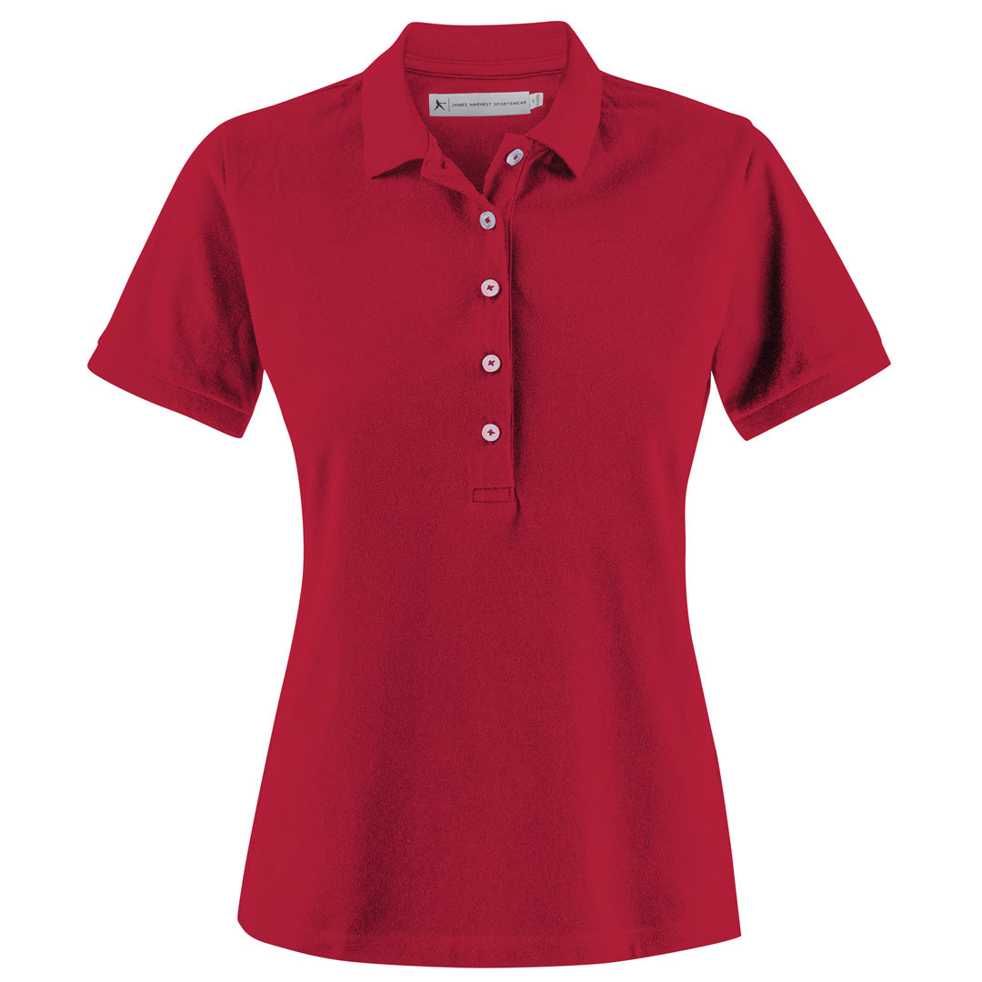 House of Uniforms The Sunset Polo | Ladies | Short Sleeve James Harvest Red