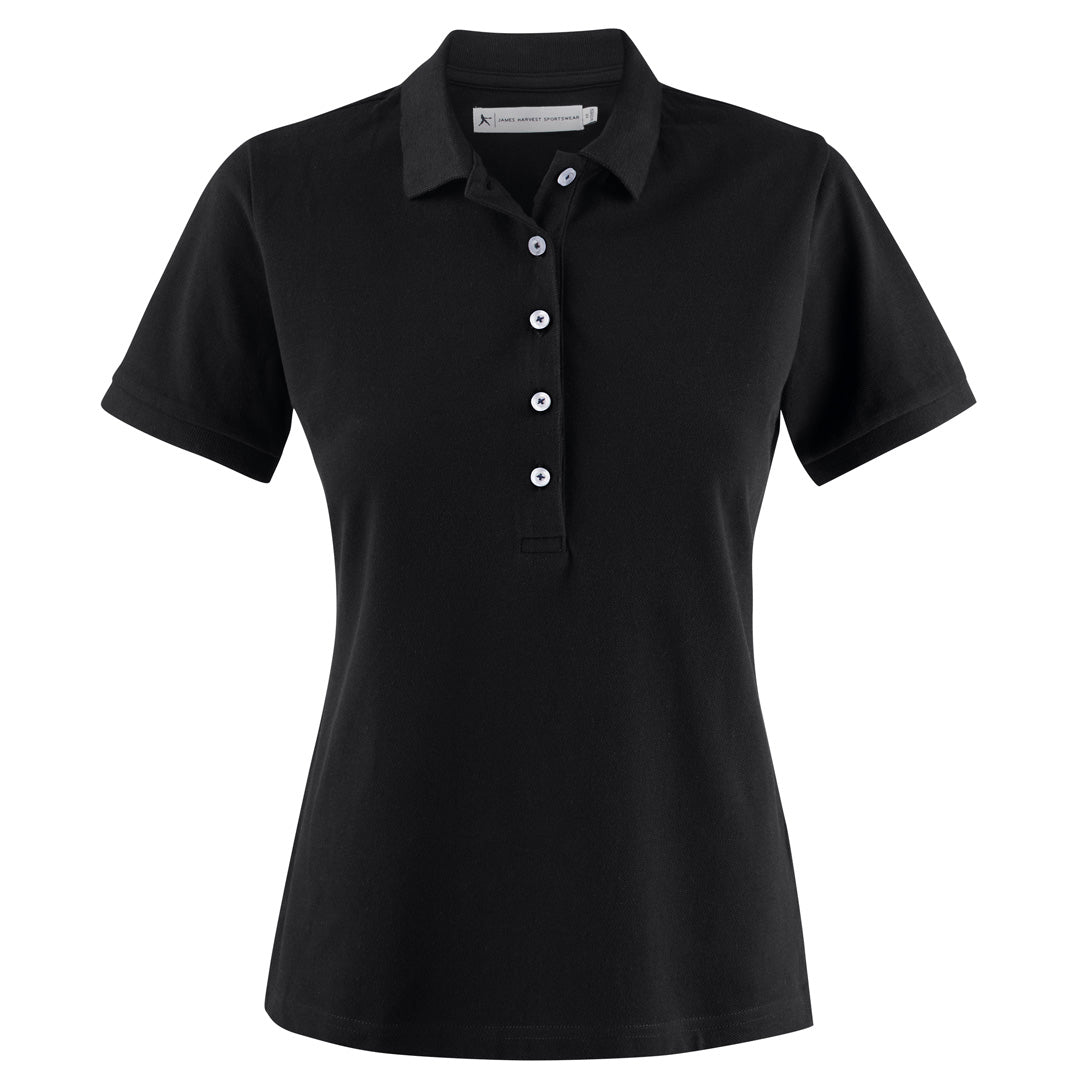 House of Uniforms The Sunset Polo | Ladies | Short Sleeve James Harvest Black